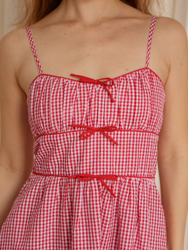 Athena Checkered Midi Dress