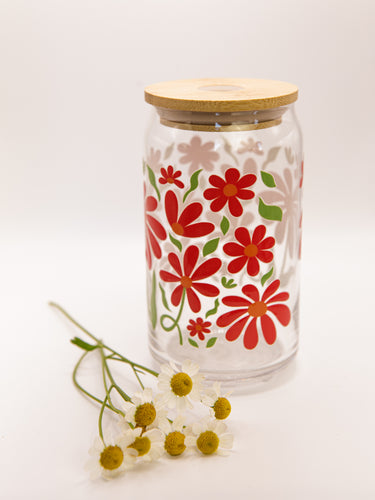 Falling Petals Glass Cup
