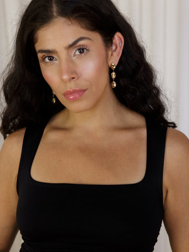 Molly Green - Amelia Hammered Oval Earrings - Jewelry
