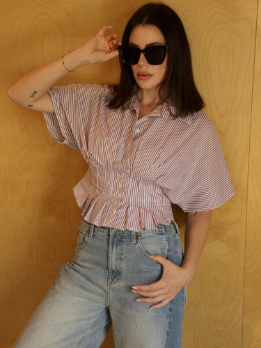 Molly Green - Anamisa Crop Button Up - Dressy_Tops