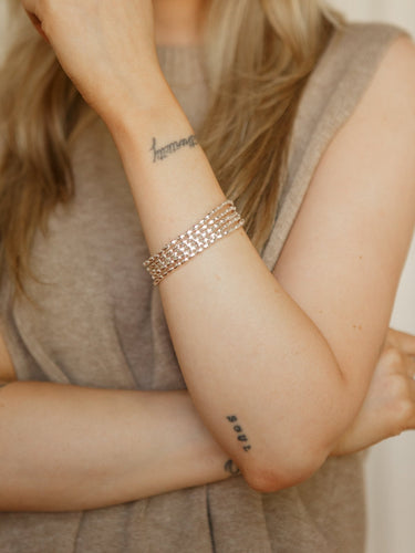 Molly Green - Caitlin Rice Bead Metal Bracelets - Jewelry