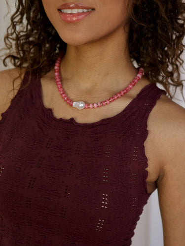 Molly Green - Cherry Pearl Necklace - Jewelry