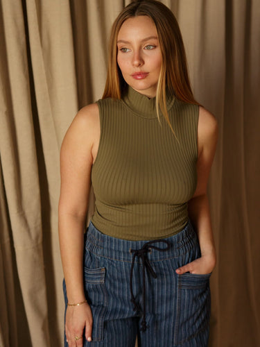 Molly Green - Clara Mock Neck Tank - Basic_Tops