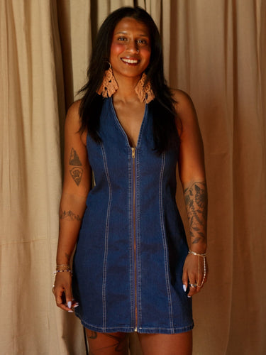 Molly Green - Daria Denim Halter Dress - Casual_Dresses