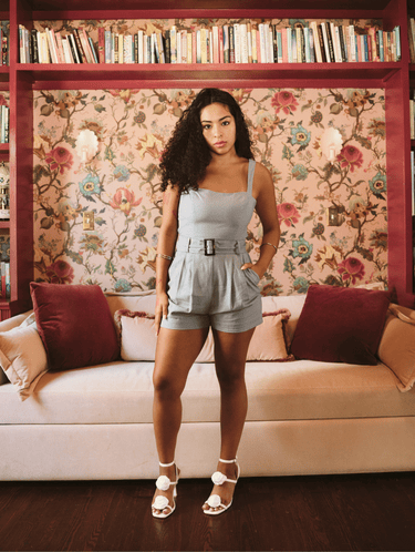 Molly Green - Giselle Belted Romper - Rompers _ Jumpsuits
