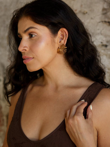 Molly Green - Hannah Half Sunburst Earrings - Jewelry