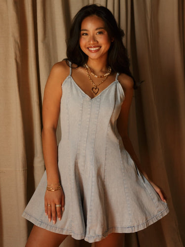 Molly Green - Katherine Denim Romper - Rompers _ Jumpsuits