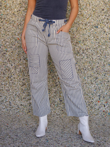 Molly Green - Luca Stripe Patchwork Pants - Pants