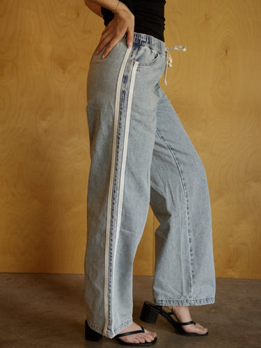 Molly Green - No Limits Drawstring Jeans - Denim