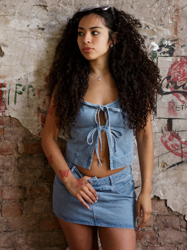 Molly Green - Risa Heart Denim Vest - Outerwear