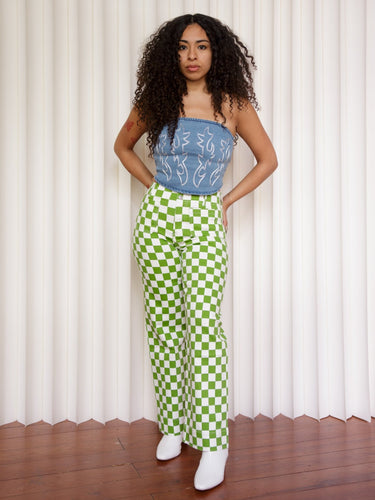Molly Green - Sam Checkered Denim - Denim