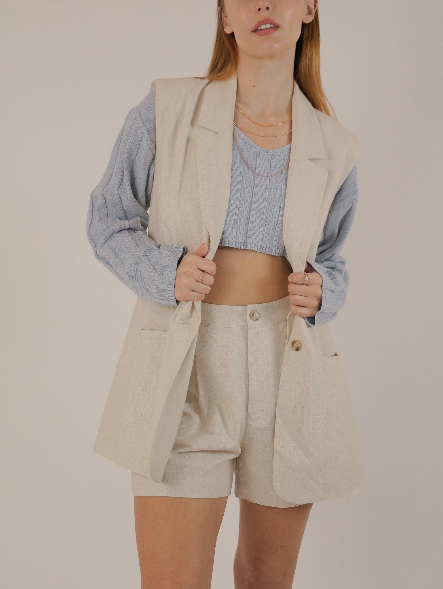 Molly Green - Lily Linen Vest - Outerwear