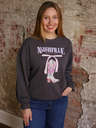 Nashville Boot & Bow Sweatshirt