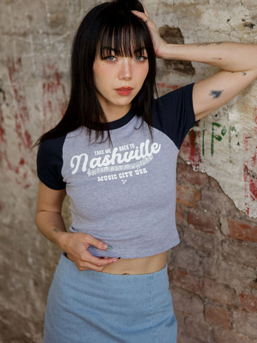 Music City Nashville Raglan Crop