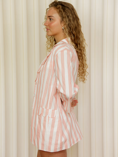 Nai Stripe Scallop Blazer