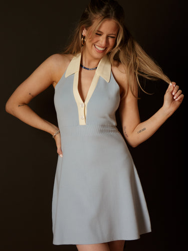 Faye Collared Dress - Molly Green Small / Blue Faye Collared Dress - Molly Green Small / Blue