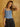 Aisling Denim Corset, square neckline denim top with tie shoulder straps, corset style, normal length, and no stretch.