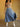 Tennie Denim Skirt, high-rise A-line denim skirt with pockets, midi length, and no stretch.