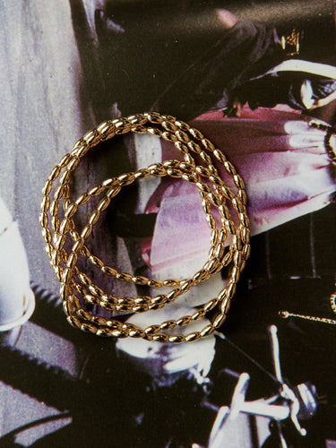 Molly Green - Caitlin Rice Bead Metal Bracelets - Jewelry