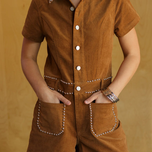 Molly Green - Joanie Studded Romper - Rompers _ Jumpsuits