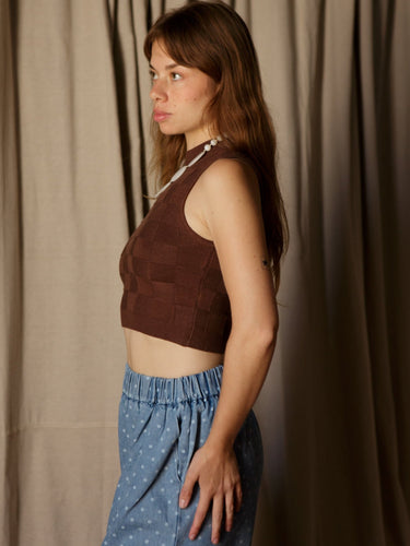 Molly Green - Kate Check Tank Sweater - Sweaters_Cardigans