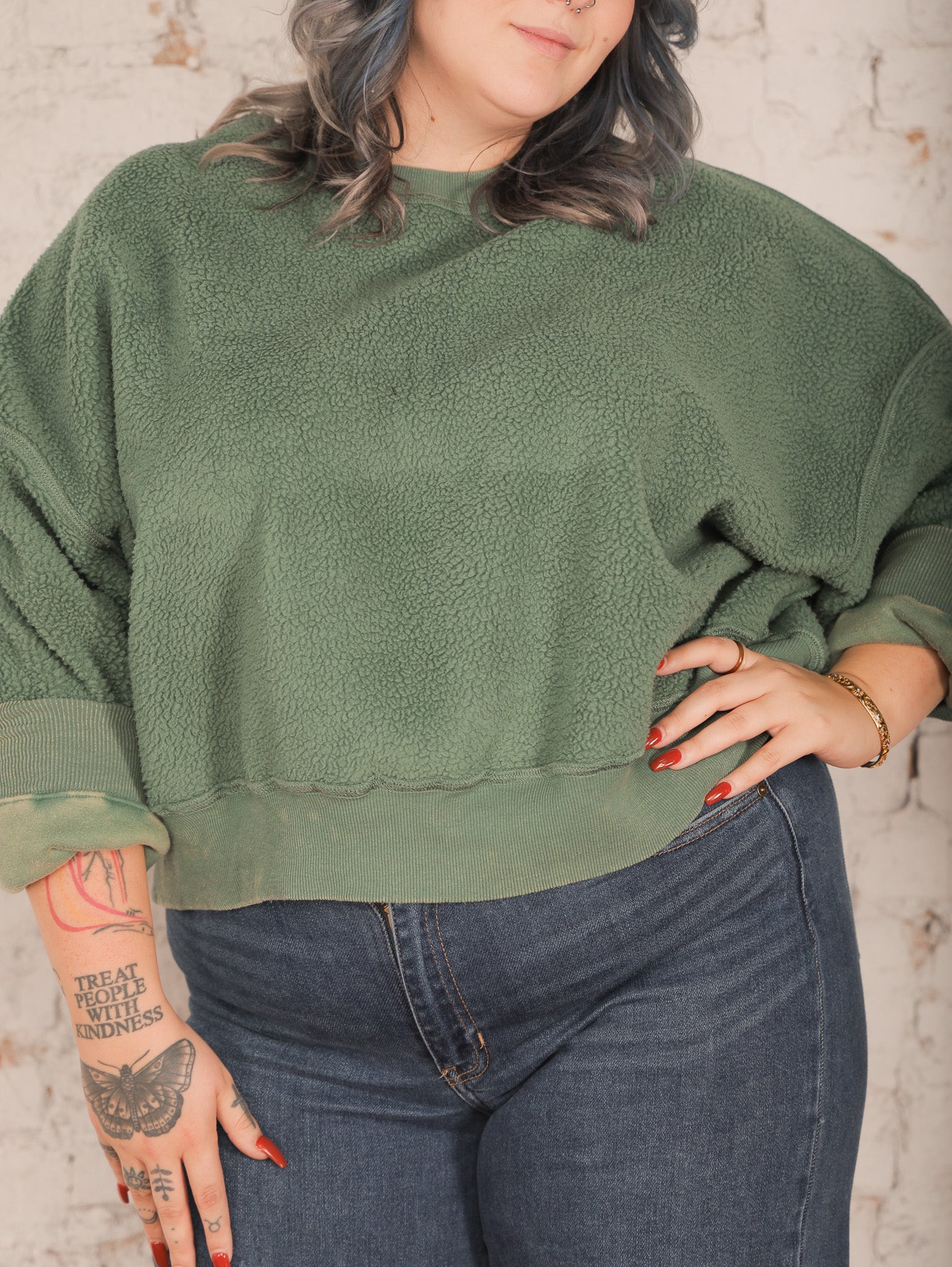 Michelle Balloon Sleeve Sweater Molly Green