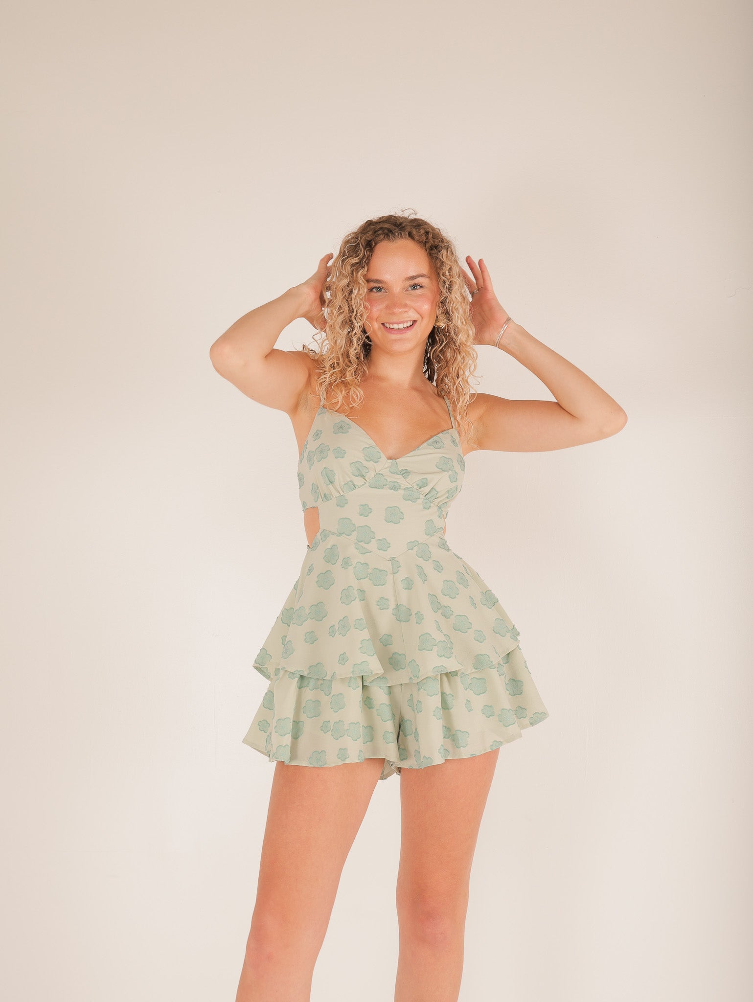 Molly Green - Minnie Tiered Romper - Rompers _ Jumpsuits