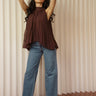 Molly Green - Mylena Pleat High Neck - Dressy_Tops