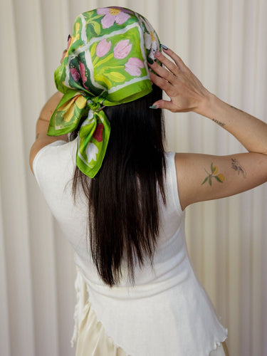 Molly Green - Painted Flowers Scarf - Accessories