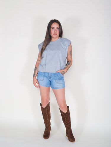 The Molly Denim Shorts In White