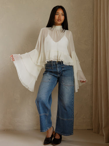 Molly Green - Sweeney Ruffle Blouse - Dressy_Tops