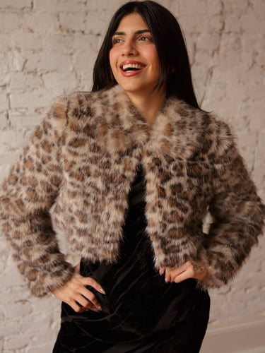Molly Green - Tayva Leopard Cropped Coat - Outerwear