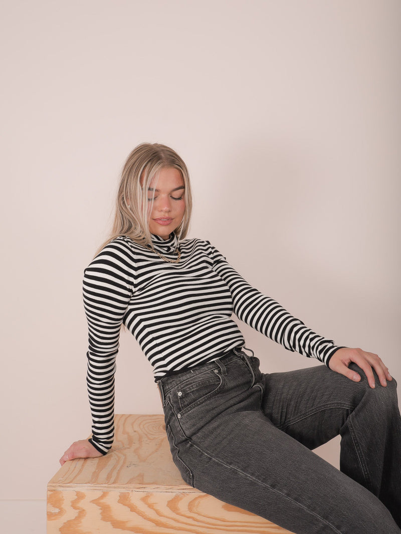 Molly Green - Brigitta Striped Turtleneck - Casual_Tops