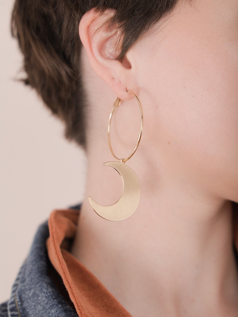 Molly Green - By The Moon Hoops - Jewelry