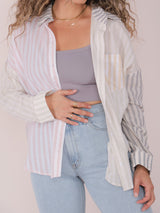 Molly Green - Cassandra Stripe Button Up - Casual_Tops