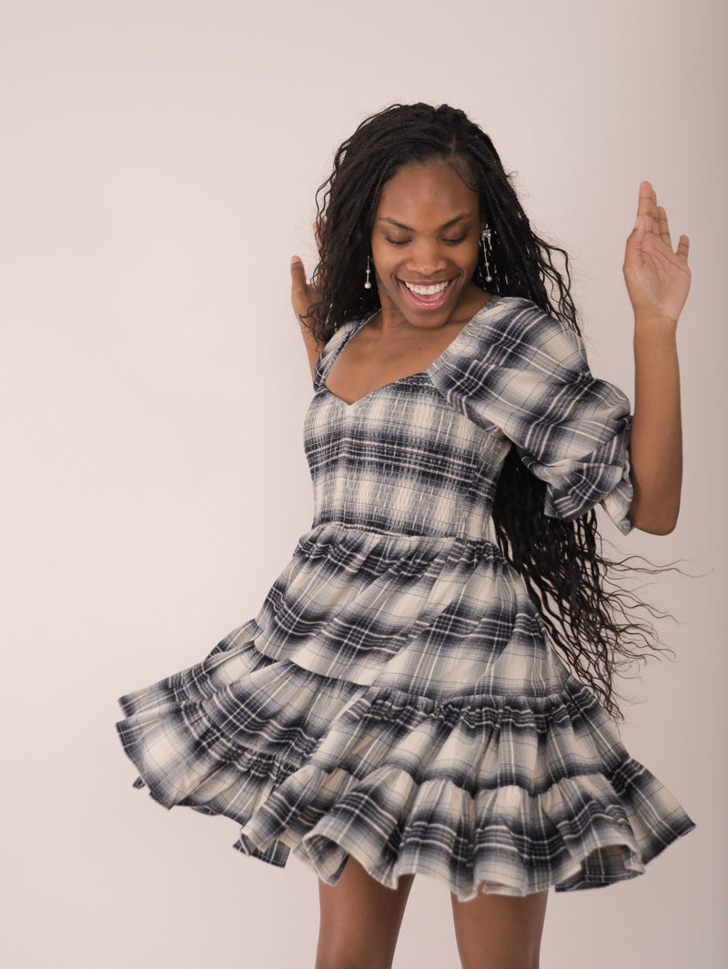 Molly Green - Dolly Plaid Babydoll Dress - Casual_Dresses