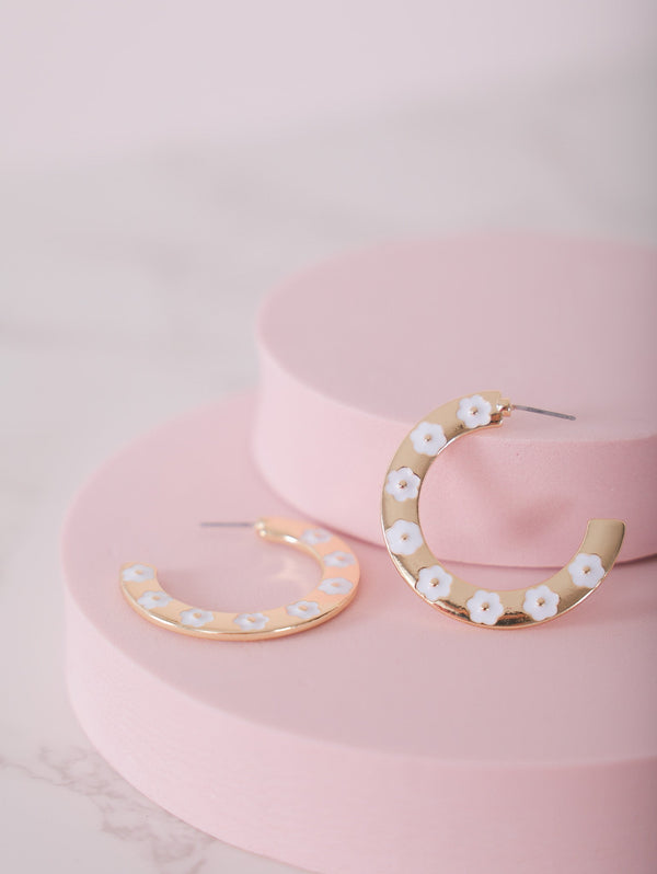 Molly Green - Flower Crown Hoops - Jewelry