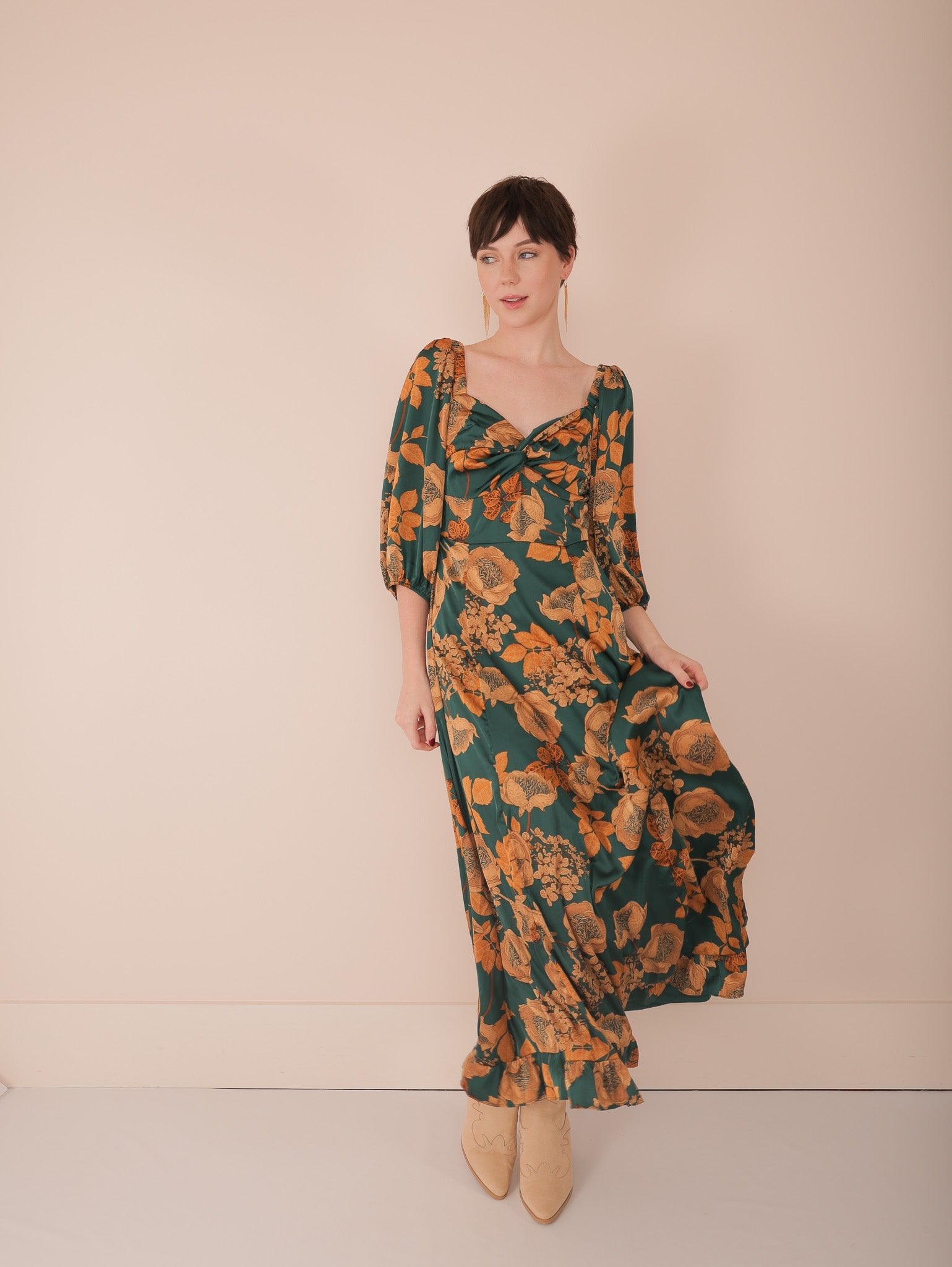 Molly Green - Melanie Golden Flower Dress - Casual_Dresses