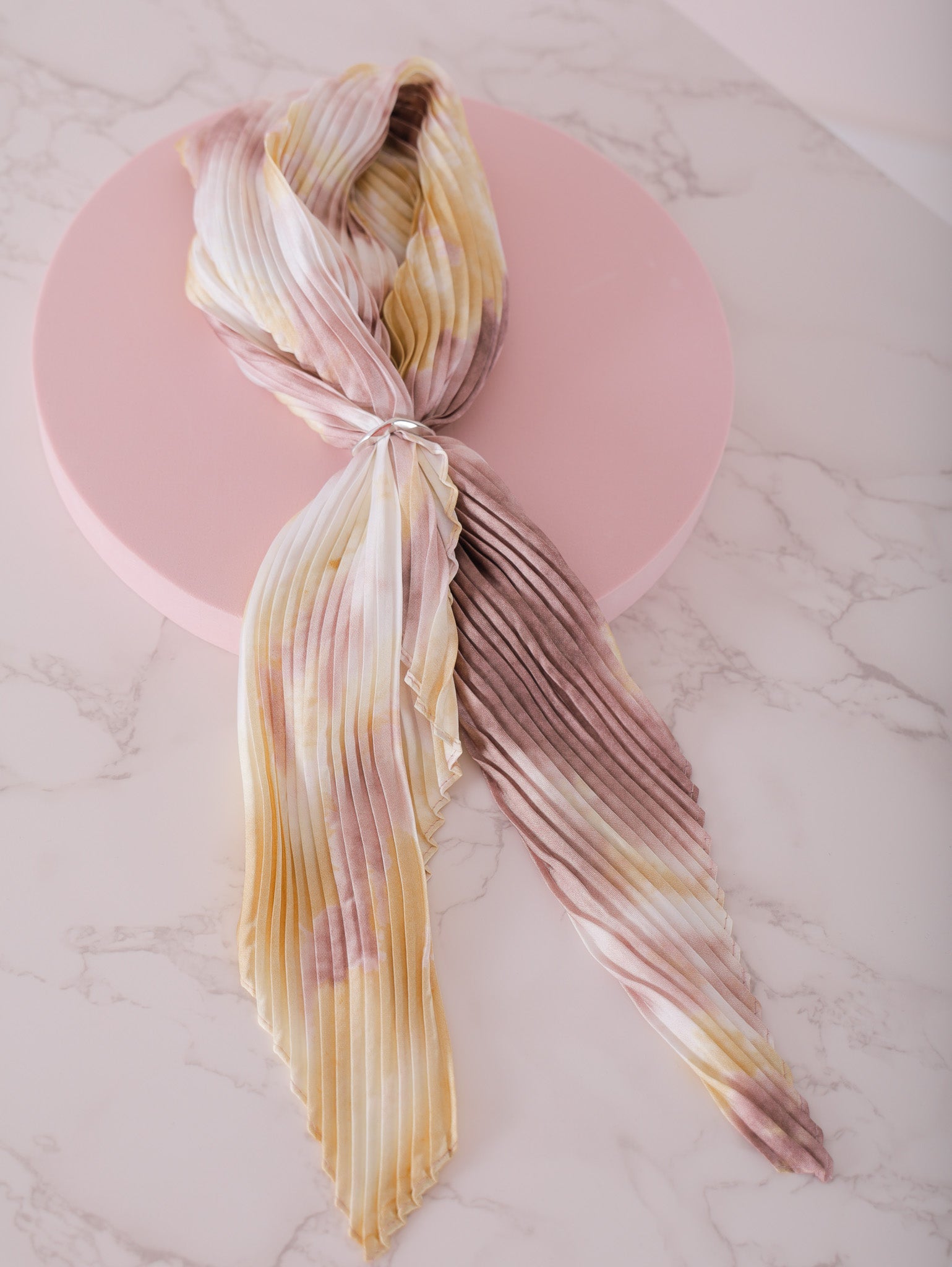 Molly Green - Pleated Pattern Scarf - Accessories