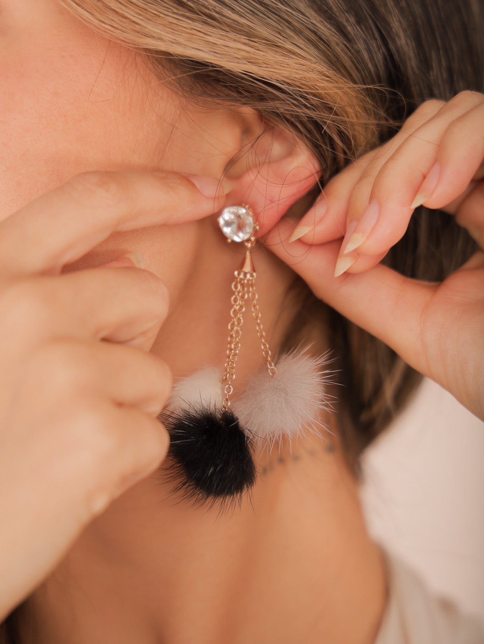 Molly Green - Pom Pom Puff Earrings - Jewelry