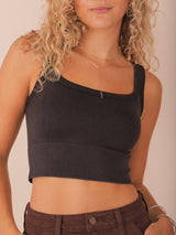 Molly Green - Ray Ribbed Crop Top - basic_tops