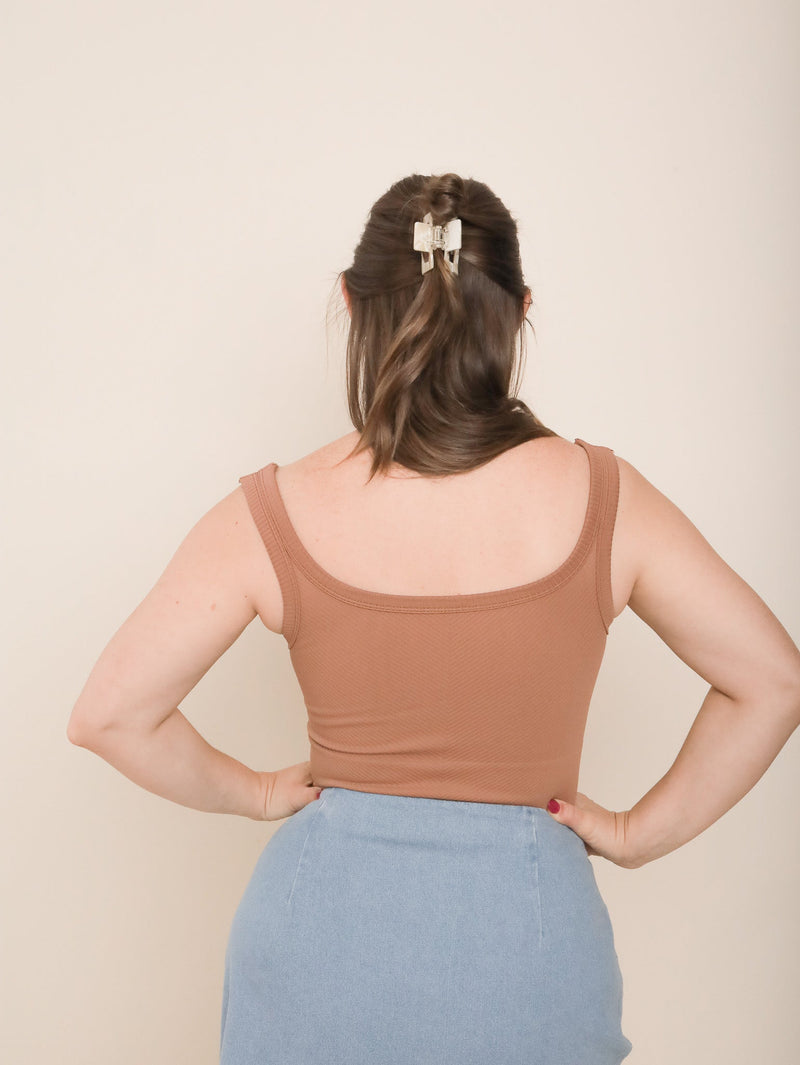 Molly Green - Ray Ribbed Crop Top - basic_tops
