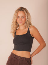 Molly Green - Ray Ribbed Crop Top - basic_tops