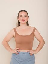 Molly Green - Ray Ribbed Crop Top - basic_tops
