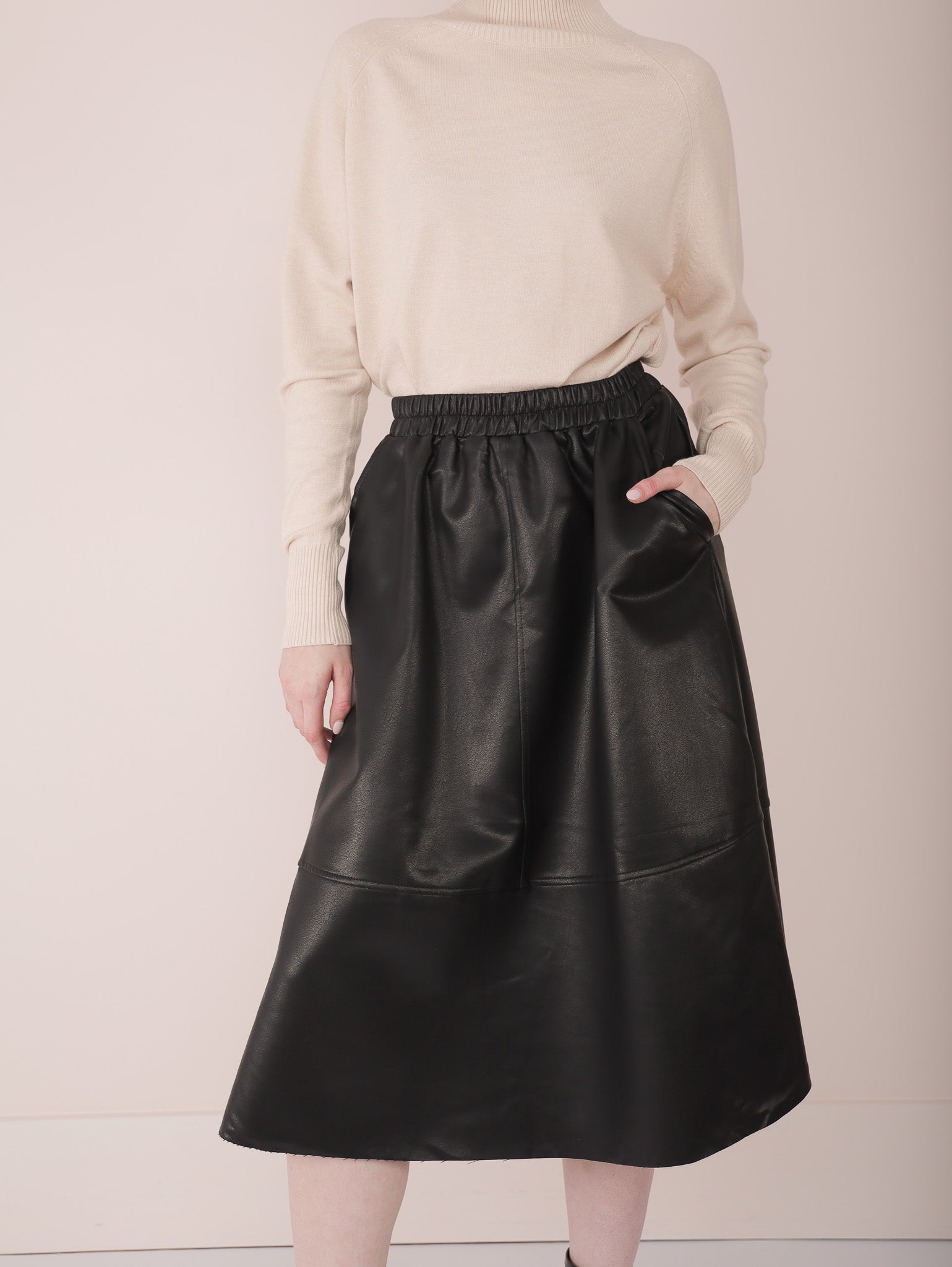 Molly Green - Remi Leather Midi Skirt - Skirts