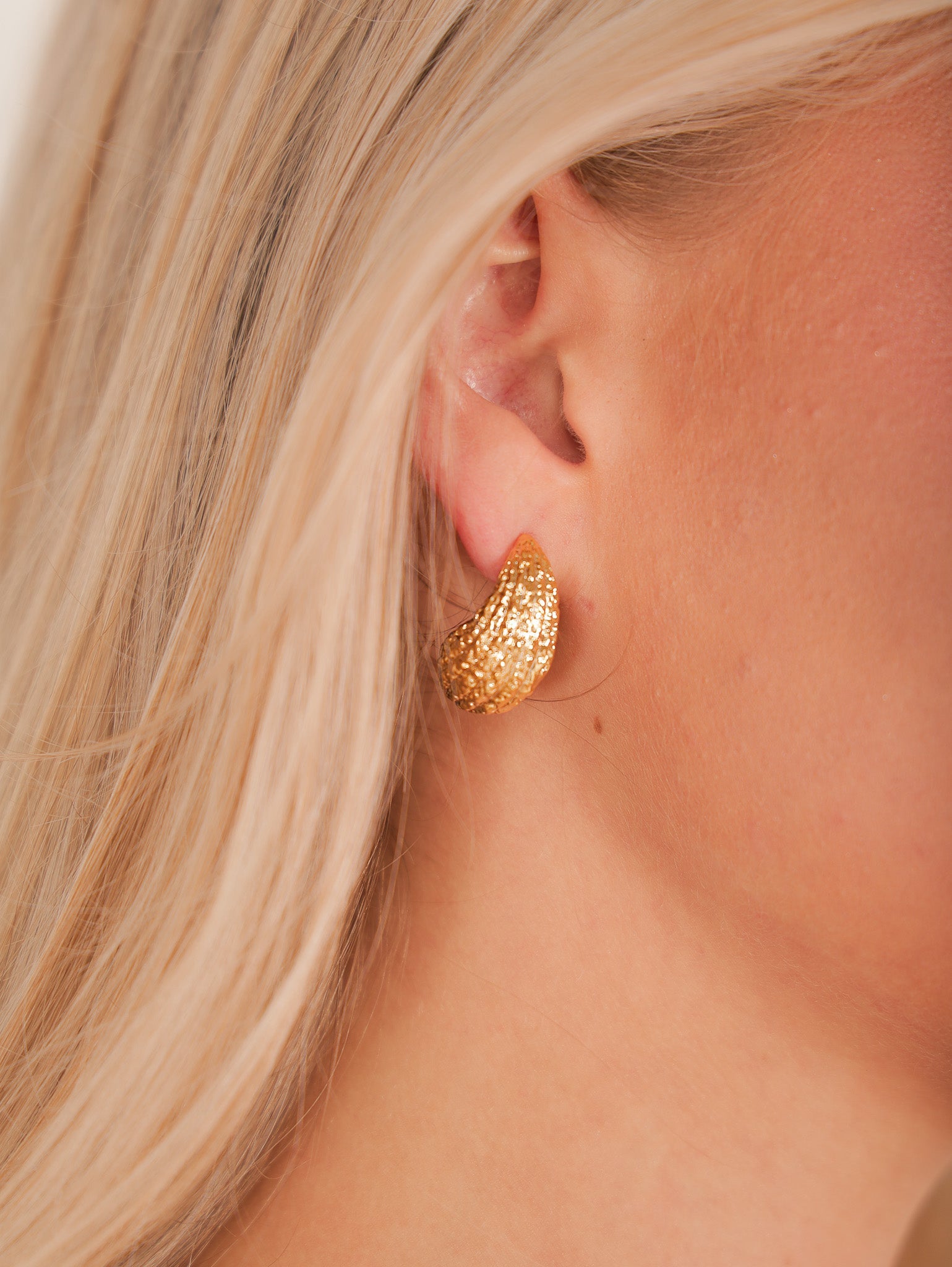Molly Green - Scratched Teardrop Studs - Jewelry